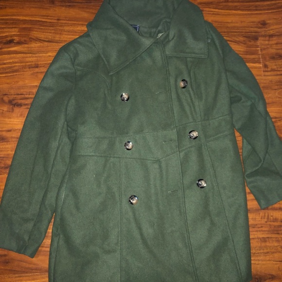 Women's Double Breasted Wool Blend Coat - Picture 5 of 8